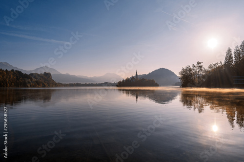 Stunning morning at lake bled, slovenia