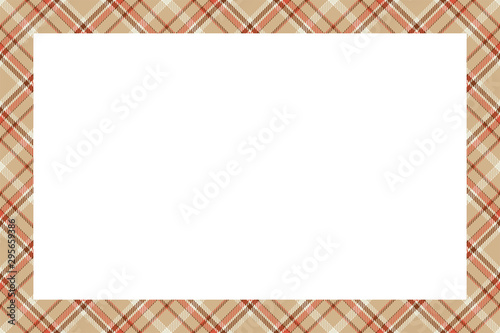 Vintage frame vector. Scottish border pattern retro style. Tartan plaid ornament.