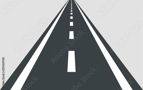 Straight road vector template isolated on background.