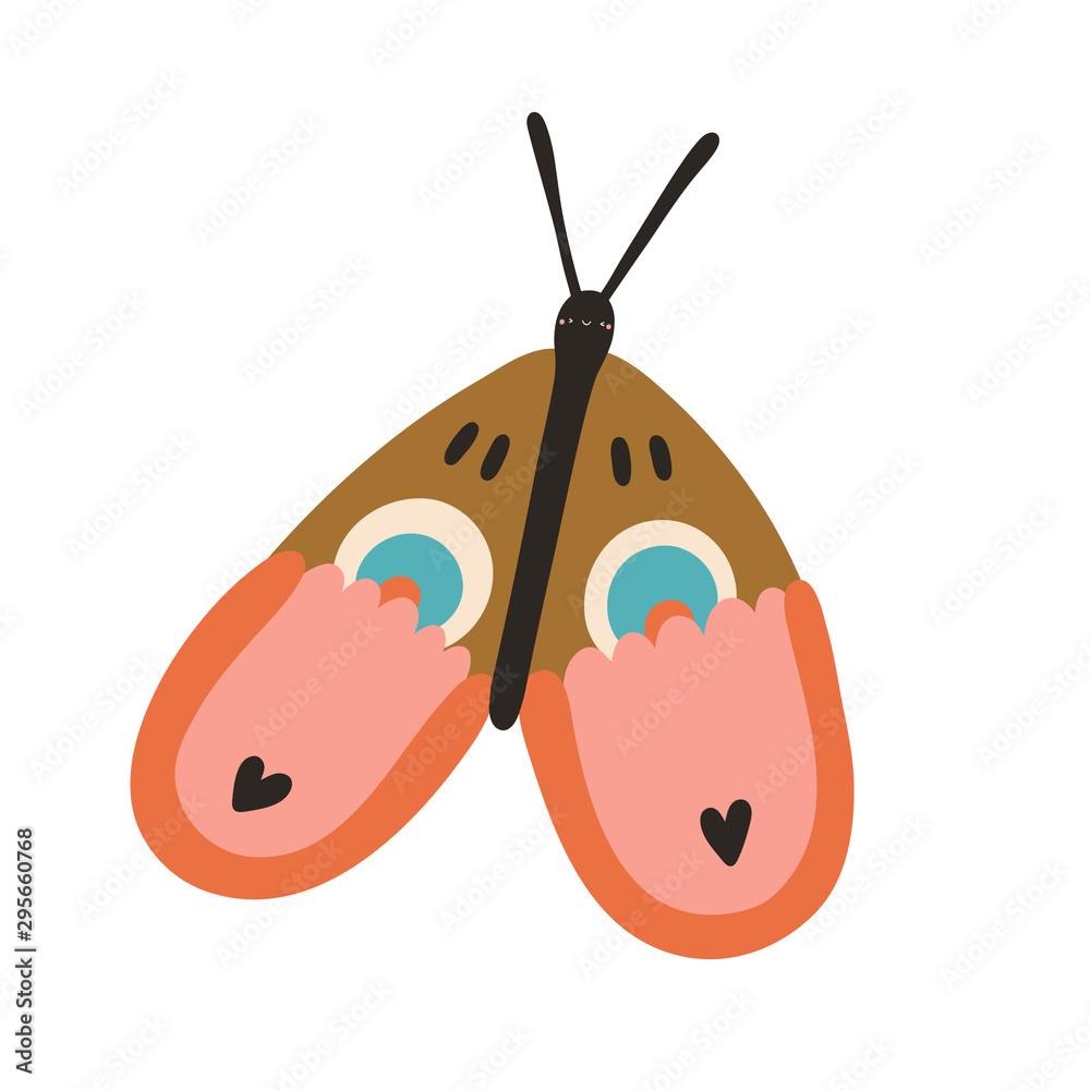 Super cute Butterfly Character - hand drawn illustration. Vector insect - Cartoon illustration. Beautiful concept drawing on a white background. Super cute Butterfly Character - hand drawn illustration. Vector insect - Cartoon illustration. Beautiful concept drawing on a white background.
