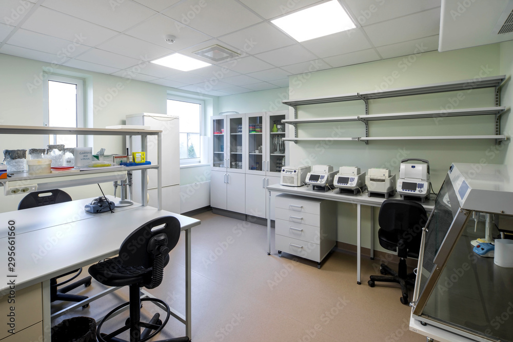 Scientific laboratory equipment and laboratory tools.