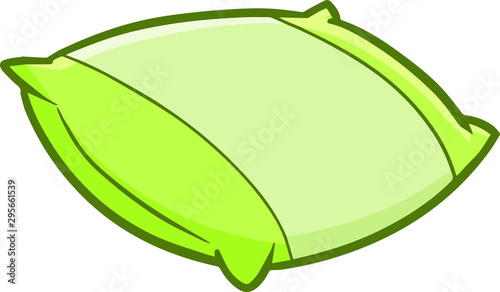 Funny and cute comfortable green pillow in simpel cartoon style