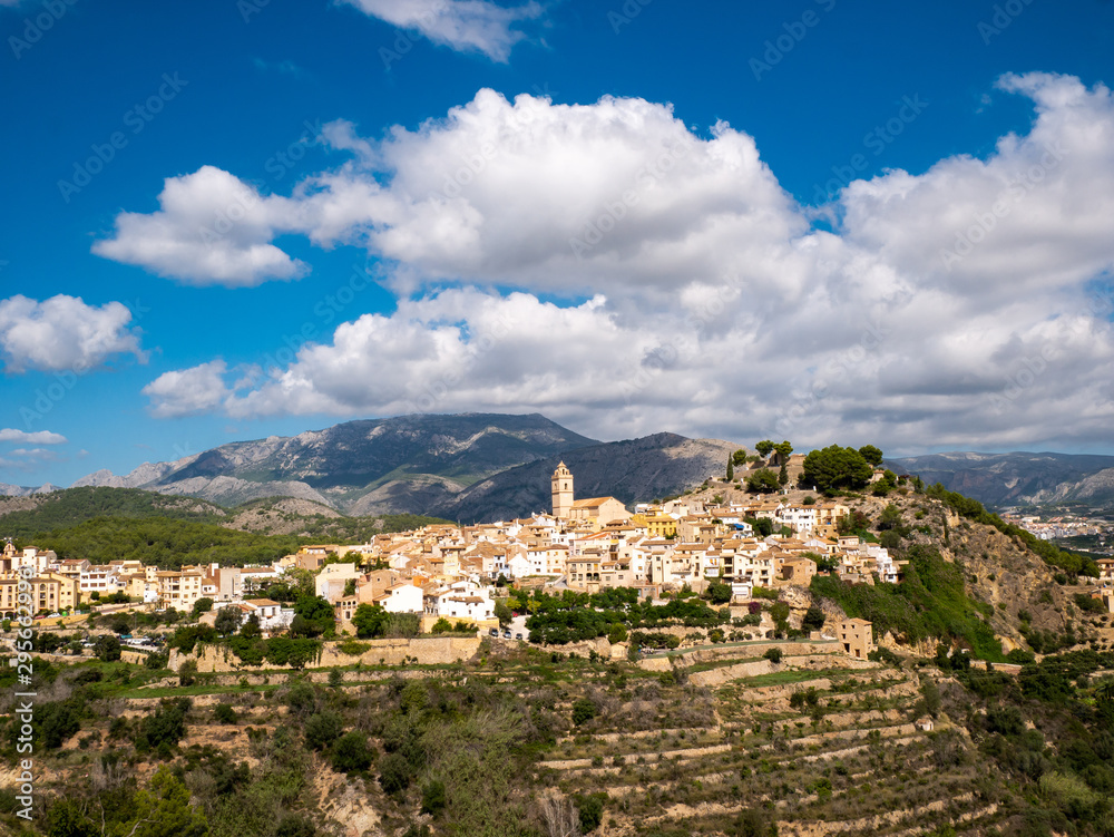 panoramic of village on top of a mountain