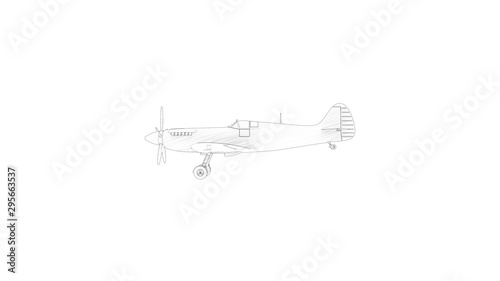 Foto 3d rendering multiple technical drawing views of a Spitfire