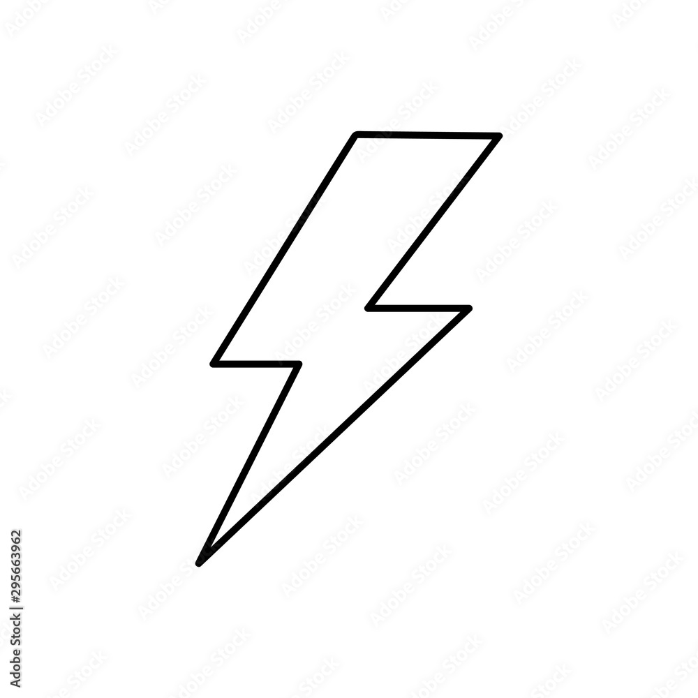 lightning Icon vector. Simple line symbol. Perfect Black pictogram illustration on white background. lightning Icon vector. Simple line symbol. Perfect Black pictogram illustration on white background.