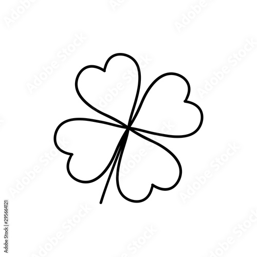 Leaf clover icon. Saint patrick symbol. Outline design style. Ecology concept.