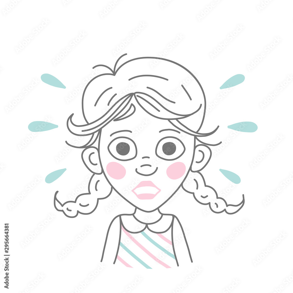 Advertising banner with cute girl in cartoon style Advertising banner with cute girl in cartoon style