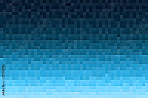 Abstract blue gradient background. Texture with pixel square blocks. Mosaic pattern.