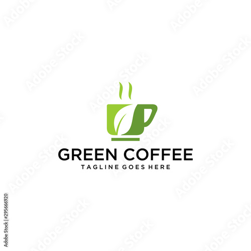 Coffee logo design Vector Leaf plant tree sign illustration template logo design