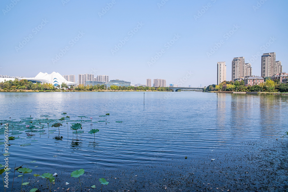 Scenery of Meixi Lake Park, Changsha City, Hunan Province, China