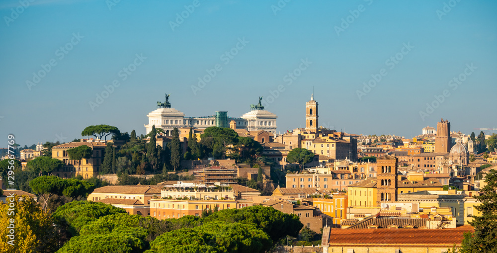 View of Capitoline Hill from the Coliseum in Rome, Italy