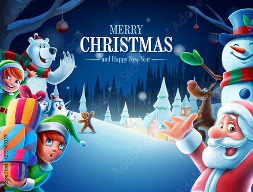 merry christmas card cartoon