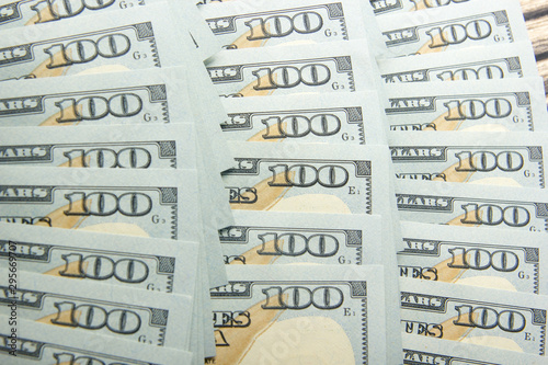 money background. american hundred dollar bills. copy space