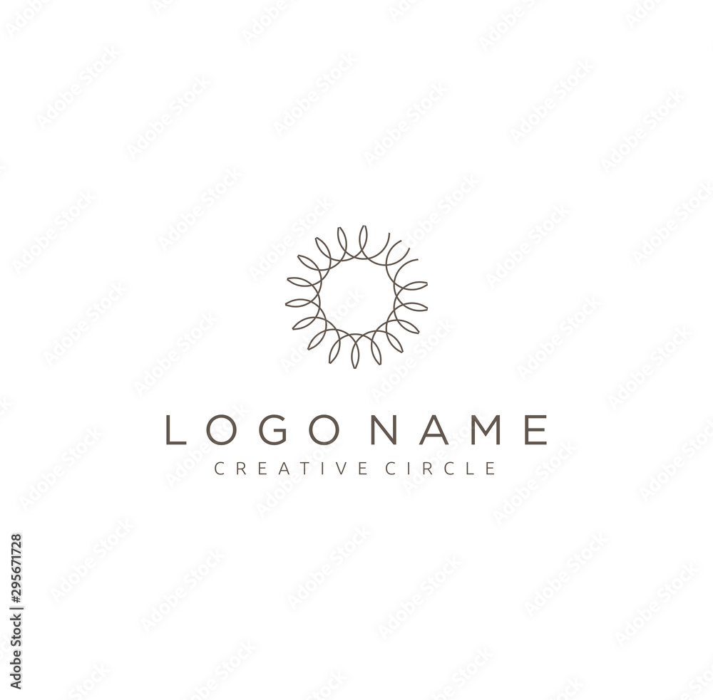 Abstract pattern geometric logo Design Vector Stock . Circle sun Logo line