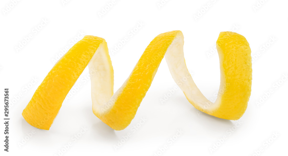 Lemon peel isolated on white background. Healthy food Lemon peel isolated on white background. Healthy food