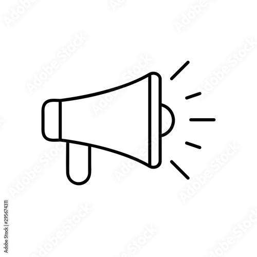 Megaphone icon vector. Line speaker symbol. Trendy flat outline ui sign design. Thin linear graphic pictogram for web site, mobile application. Logo illustration. Eps10.
