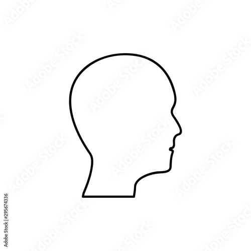 Human Head Man User Minimalistic Flat Line Outline Stroke Icon Pictogram Symbol