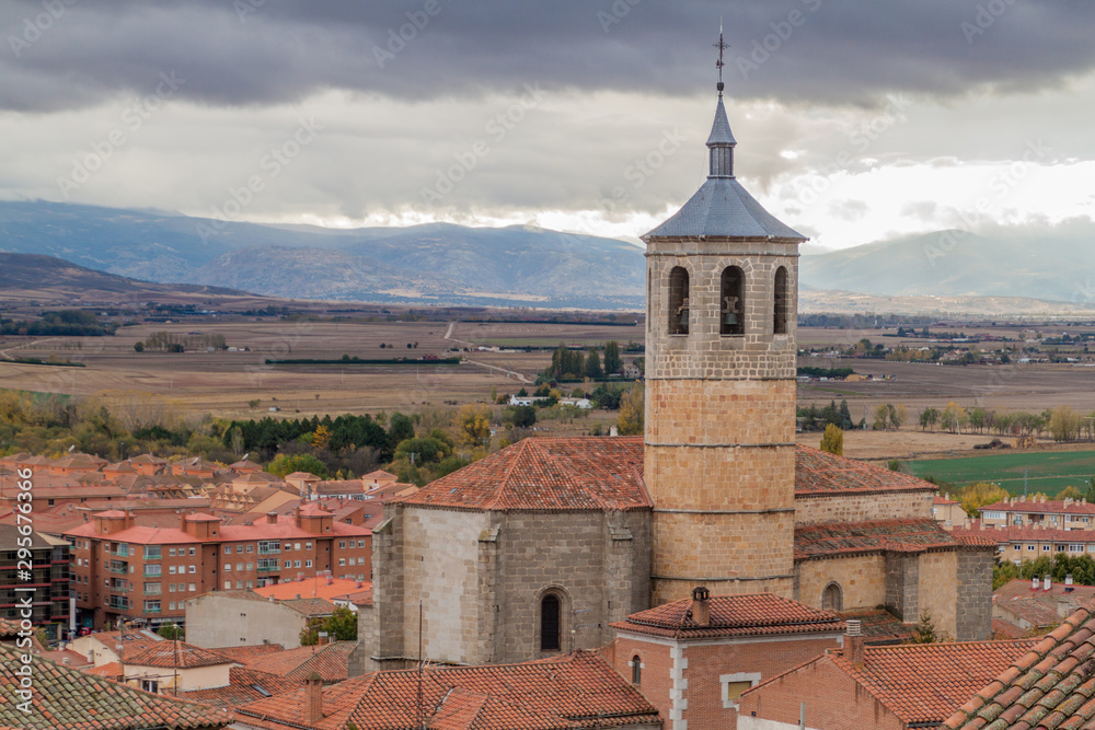 View of Santiago (Saint James) church in Avila, Spain