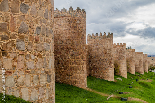 Fortification walls of the old town in Avila, Spain.