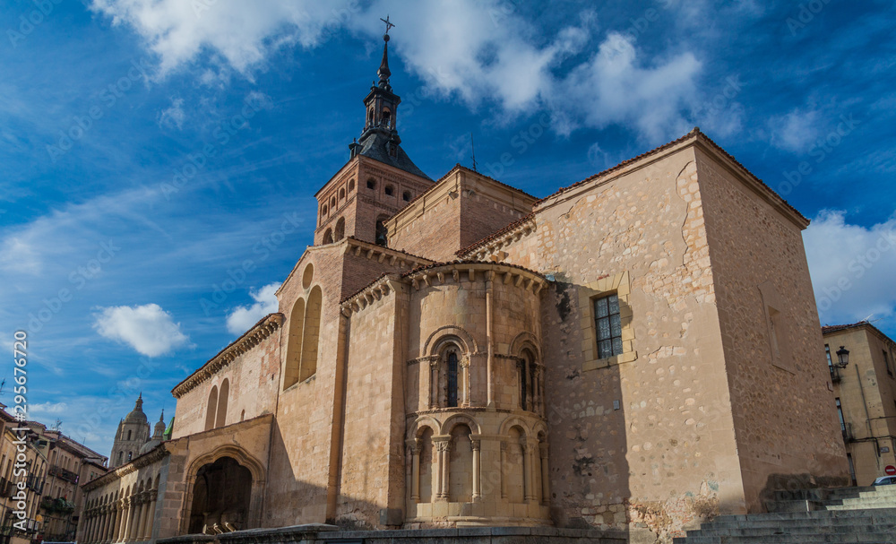 View of San Martin church in the old town of Segovia, Spain