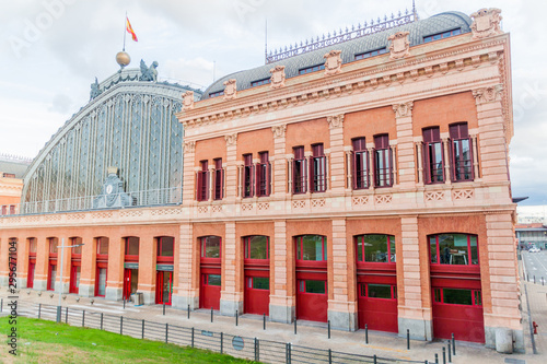 View of the old Atocha train station in Madrid, Spain