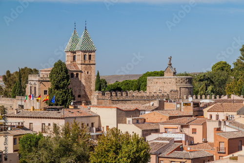 Puerta de Bisagra Nueva city gate of Toledo, Spain photo