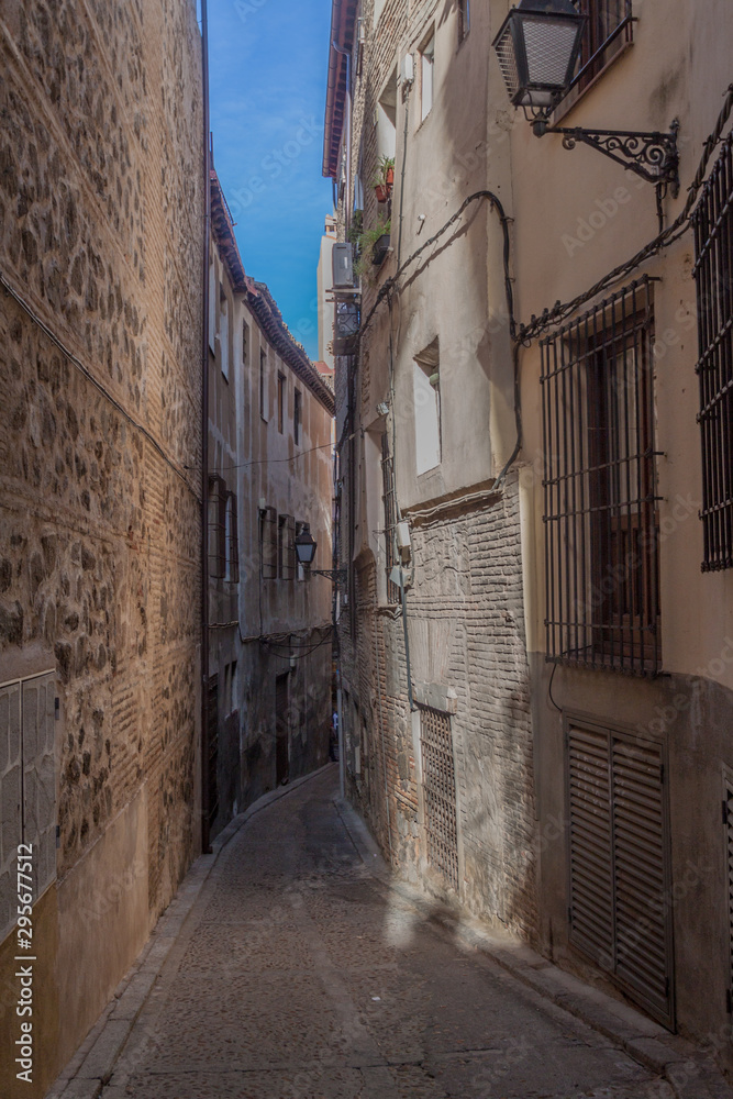 Narrow alley in Toledo, Spain