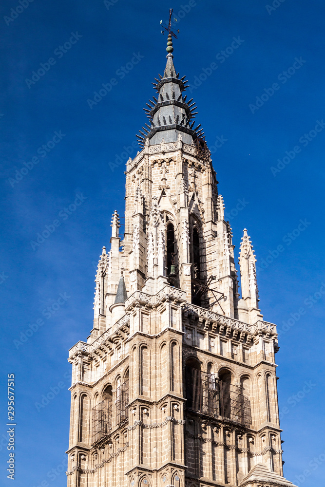 Tower of the cathedral in Toledo, Spain