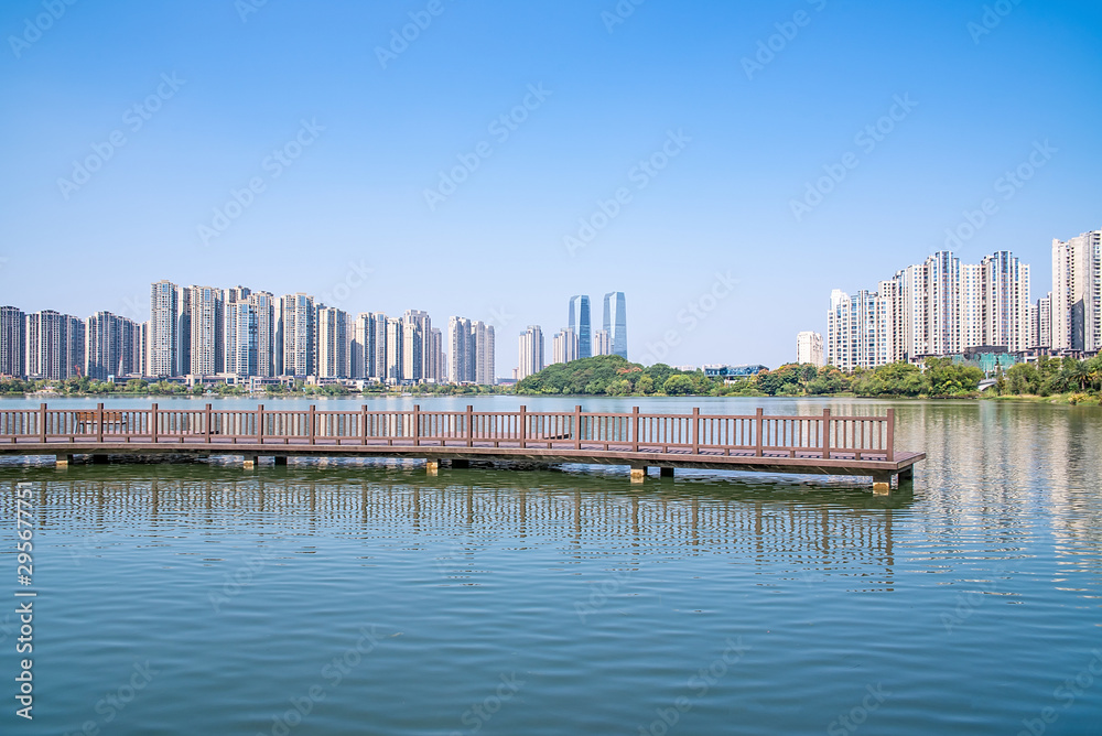 Scenery of Meixi Lake Park, Changsha City, Hunan Province, China Scenery of Meixi Lake Park, Changsha City, Hunan Province, China