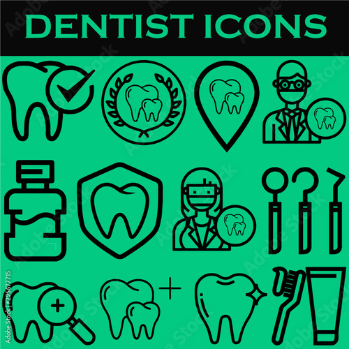 Dentist Vector Set With High Quality   Easily Editable Content