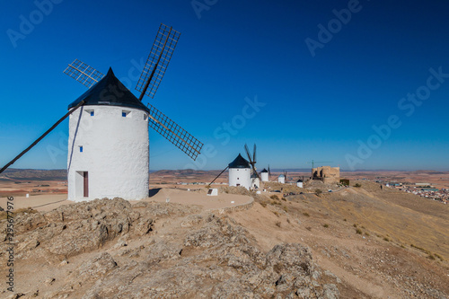 Windmills located in Consuegra village, Spain