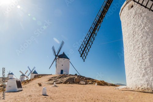 Windmills in Consuegra village, Spain photo