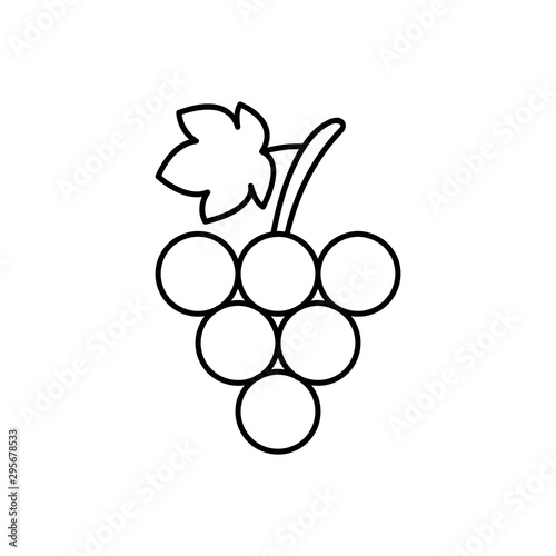 Bunch of grapes with leaf line art vector icon for food apps and websites