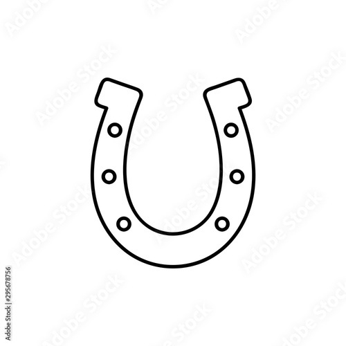 Outline Horseshoe Icon isolated on white background for website design, mobile application, logo, ui. Vector illustration. Eps10.