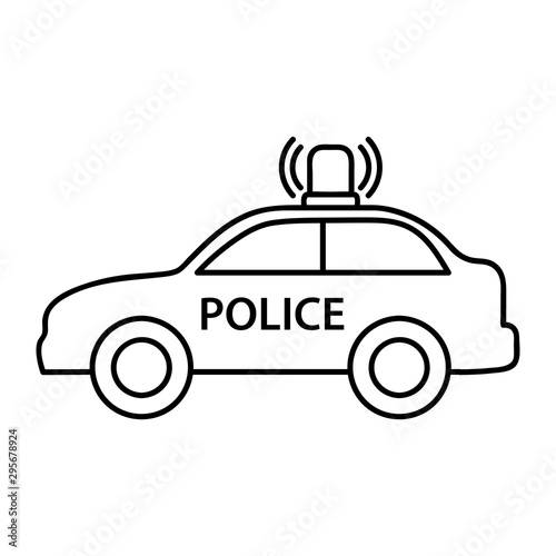 Police car thin line icon. Modern vector illustration.