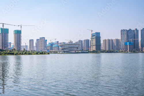 Scenery of Meixi Lake Park, Changsha City, Hunan Province, China photo