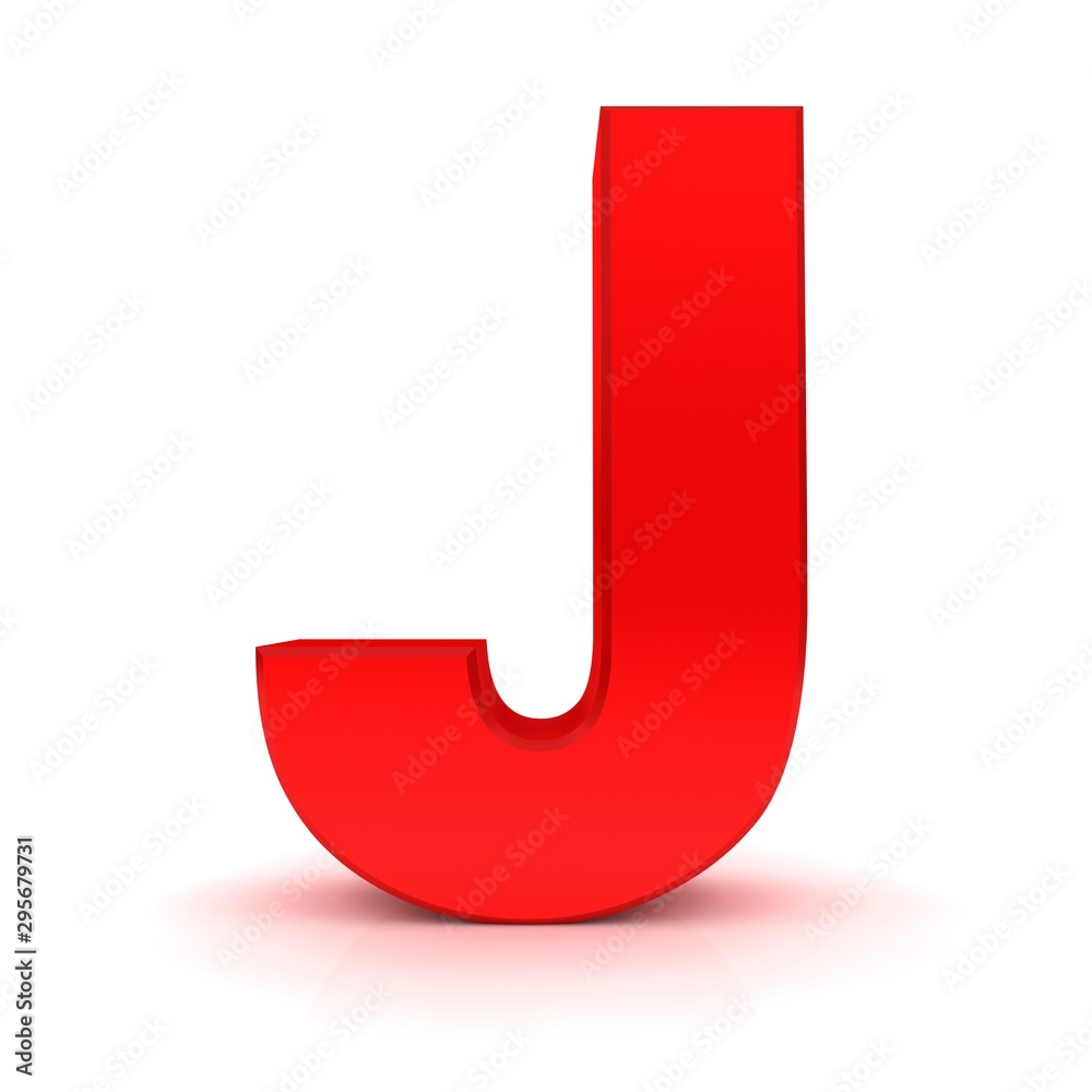 J letter sign red 3d J letter sign red 3d