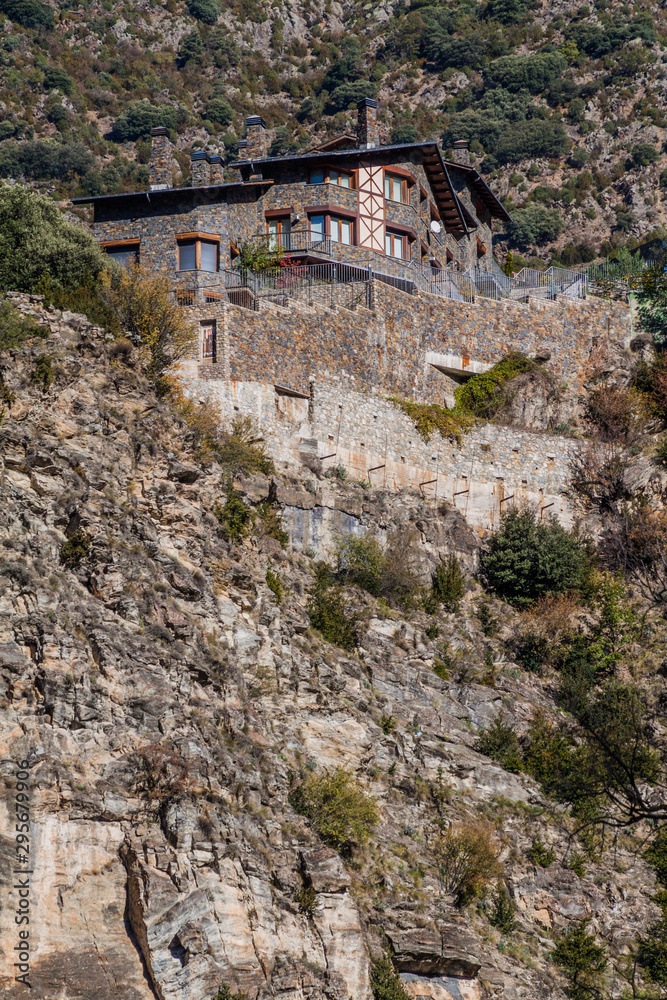 House on a slope in Andorra