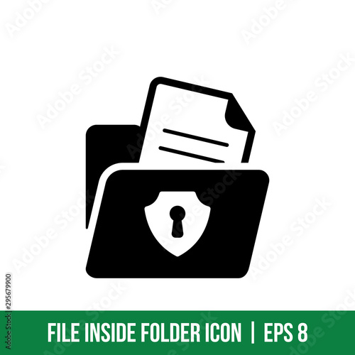File inside Folder Icon Vector Template Solid Color