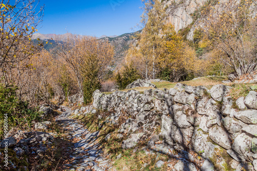 Hiking trail in Madriu-Perafita-Claror Valley, Andorra photo