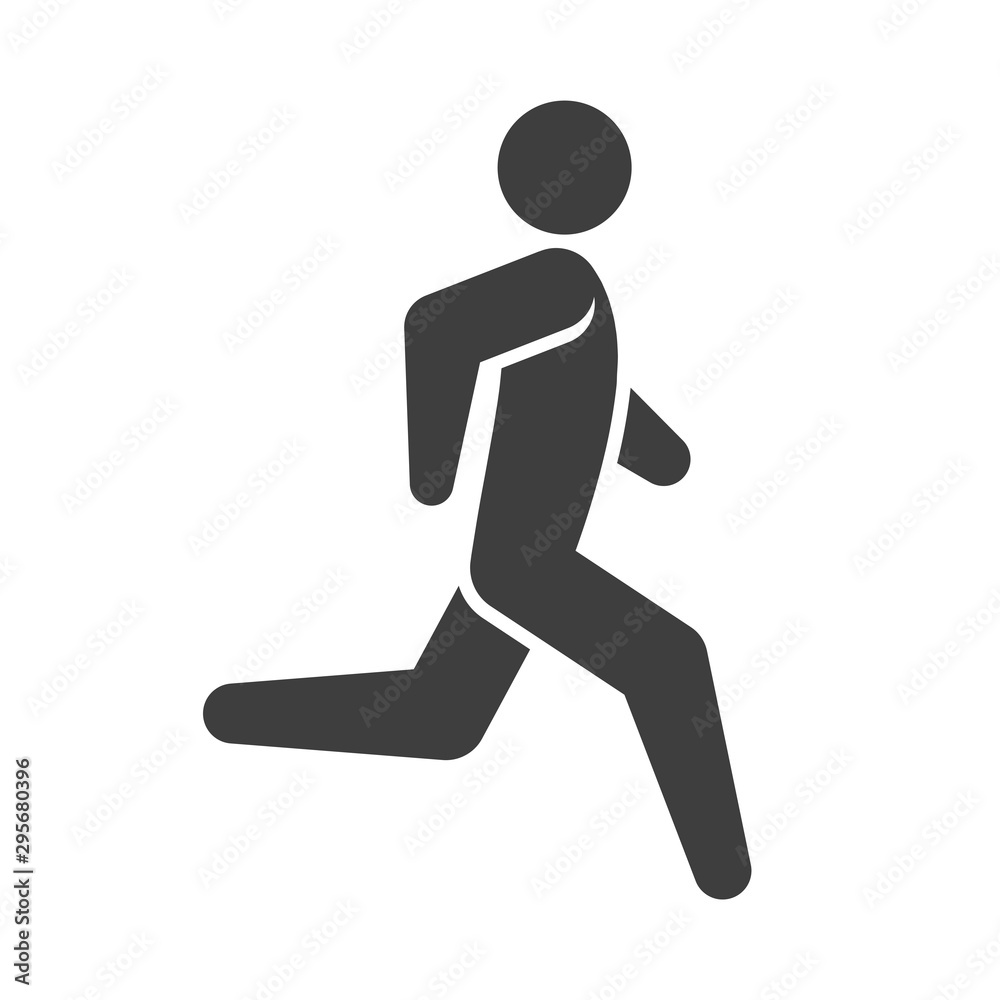 Running man icon. Vector on a white background
