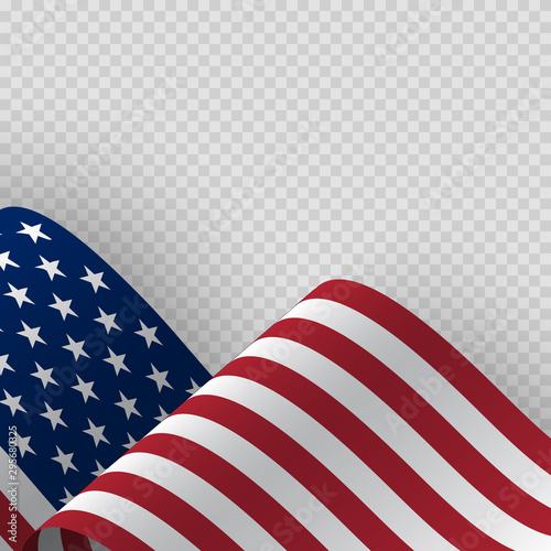 Waving flag of the United States of America.