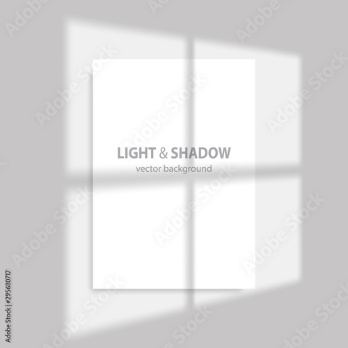 Shadow and light from the window. Transparent shadow overlay effects for branding.