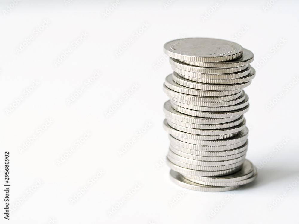 stack of money, rows of coins for finance and banking concept stack of money, rows of coins for finance and banking concept