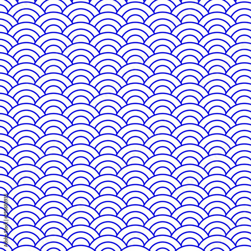 Japanese blue semi circles vector background