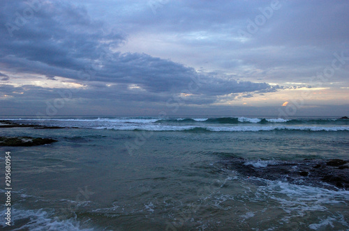 Wave after wave rolling on the shore of Dalawella, Sri Lanka