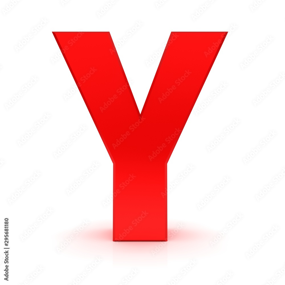 Y letter sign red 3d Y letter sign red 3d