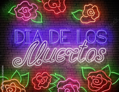 Day of the Dead Greeting Card Template with Dia de Los Muertos Inscription