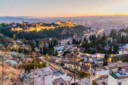 Alhambra in Granada during the sunset, Spain. © Matyas Rehak