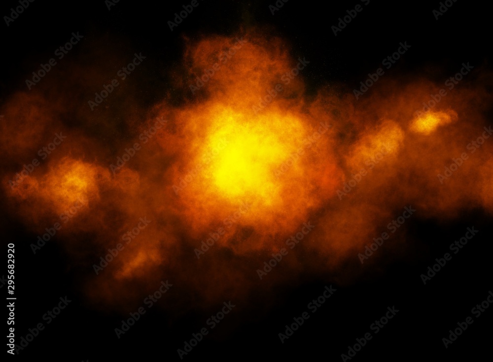 Digital painting on smartfone. Explosion of fire use for adstract background.